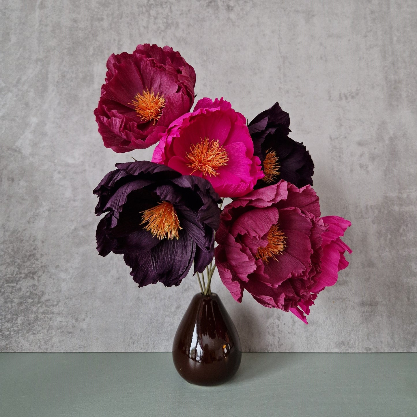 Røde papirblomster diy kit