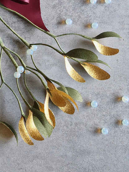 Mistelten i crepepapir - Kreativt juleprojekt med alle materialer og vejledning.